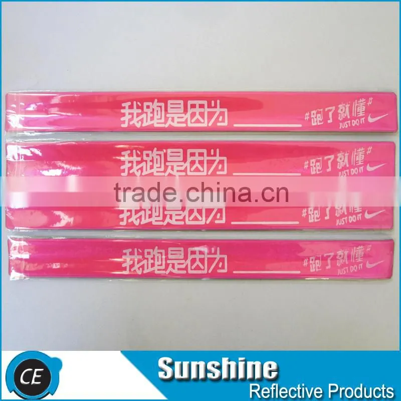 Reflective blank slap bracelets