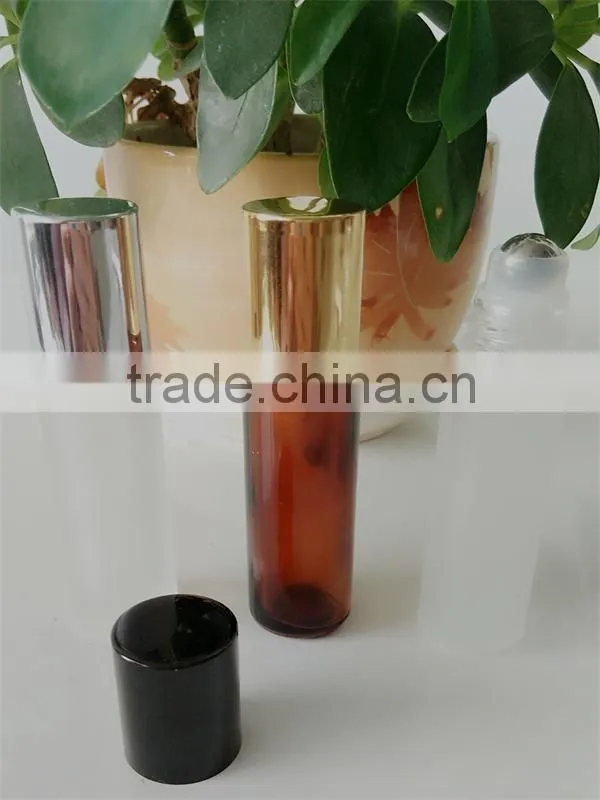 Amber/ Frosty roll on glass vial A-1
