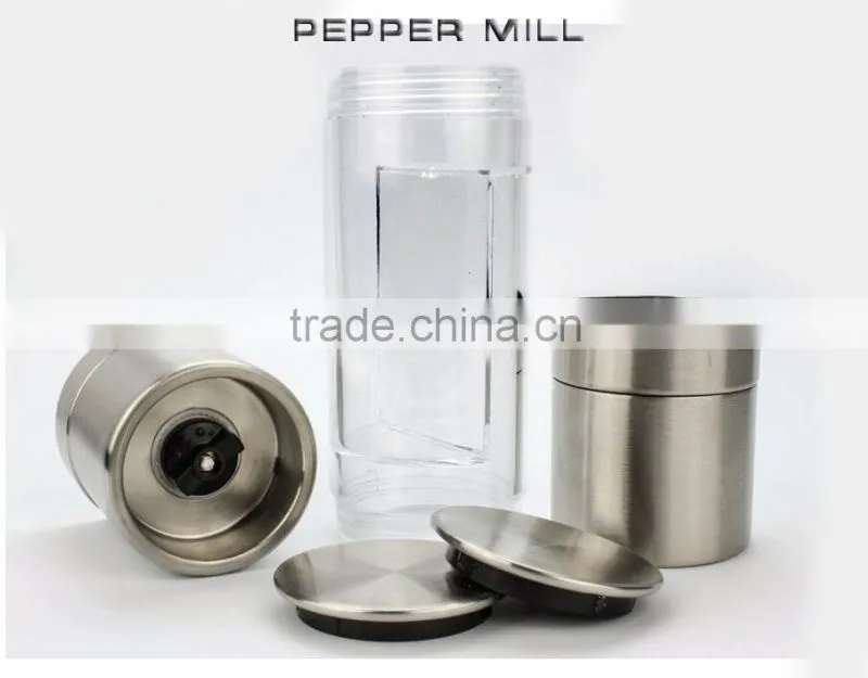 Stainless Steel Black pepper mill Salt and pepper mill spice grinding mill salt and pepper grinder