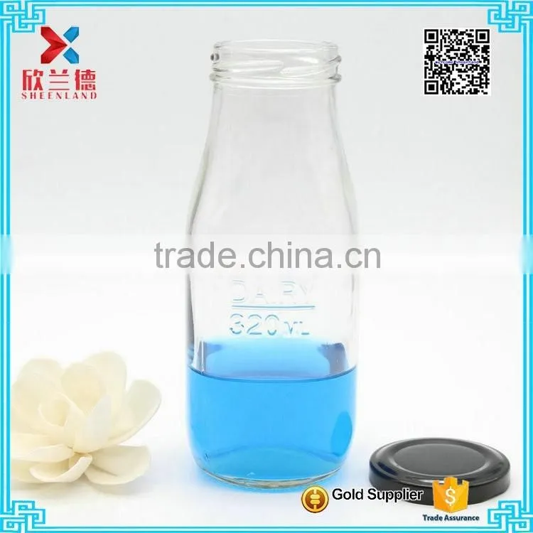 320ml Engraving Milk Bottle Wholesale Bottles Empty Glass Bottle