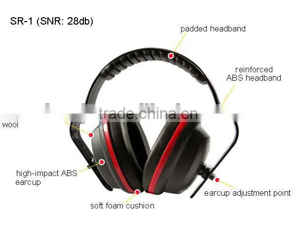 2016 professional supply sound prooof Ear Muffs hearing protection headband ear muffs chemical ABS ear muffs for Sales