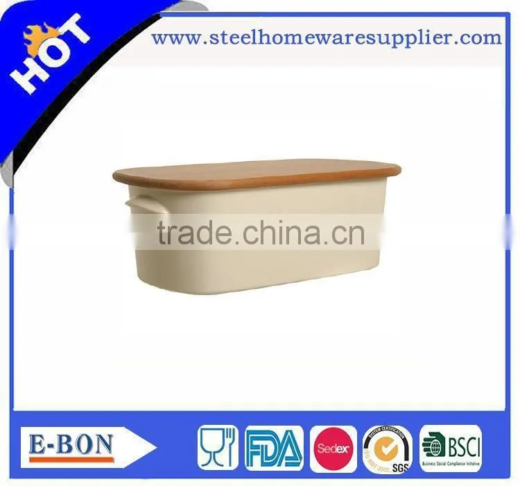 Modern design stainless steel wooden bread box