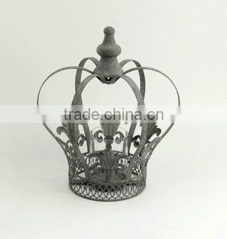 100120F- swirl metal basket candle lantern