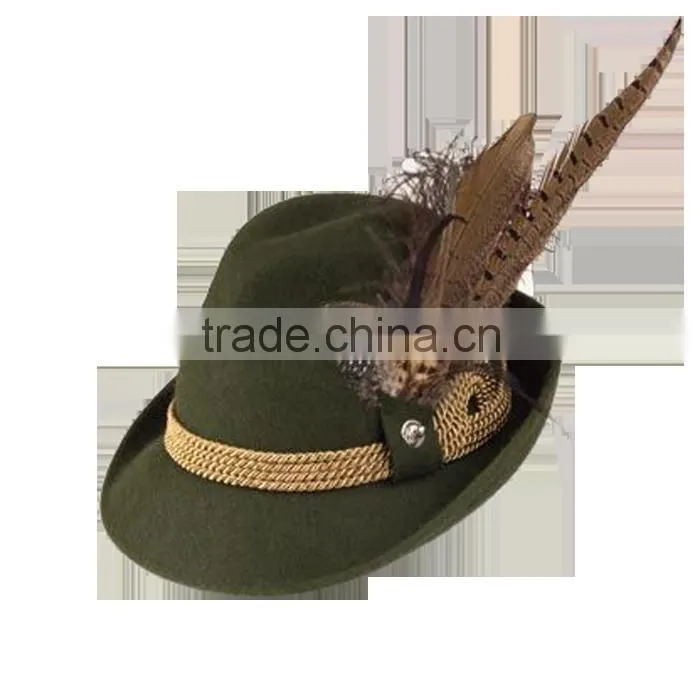 Wool Felt Trilby Fedora Hat with exaggerated decoration