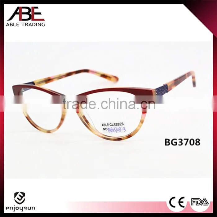 2016 women cat eye high quality handmade acetate eyeglasses optical frames optics spectacle