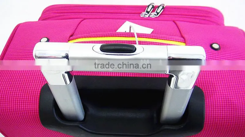 Four Wheels Decent Fashion Girls Pink Fabric Trolley Storage Case