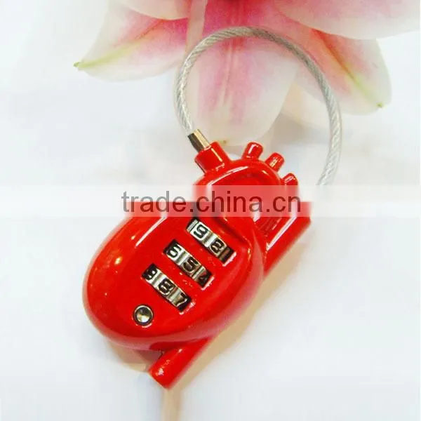 Fashion designs human organ shape combination padlock cable locks