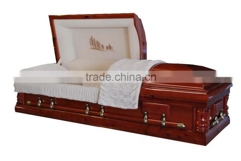 China casket and coffin burial products with embroideries panel