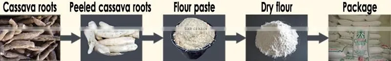 Automatic fresh cassava powder processing machine