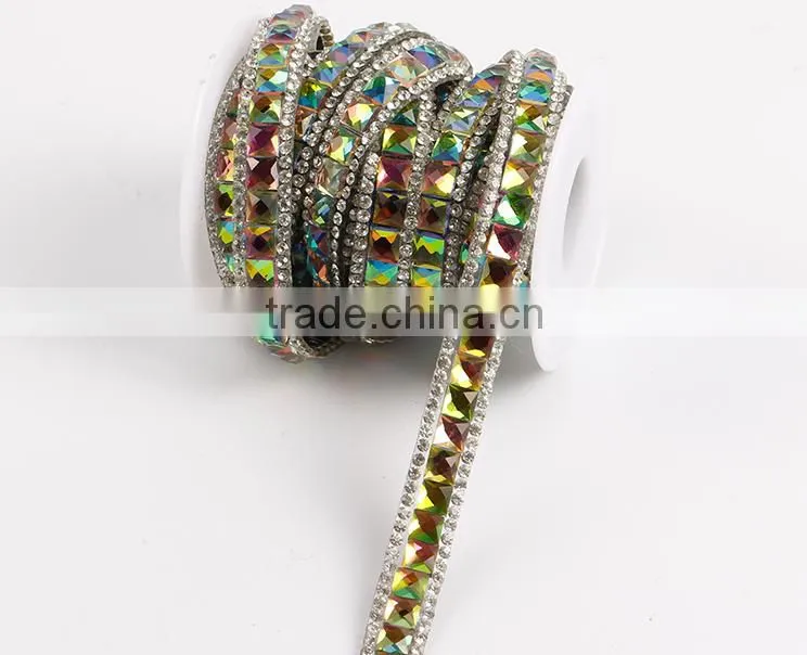 Rhinestone chain,crystal belt,hot fix tape for shoes bags accessories