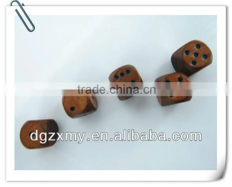 customer designed natural carved wooden dice