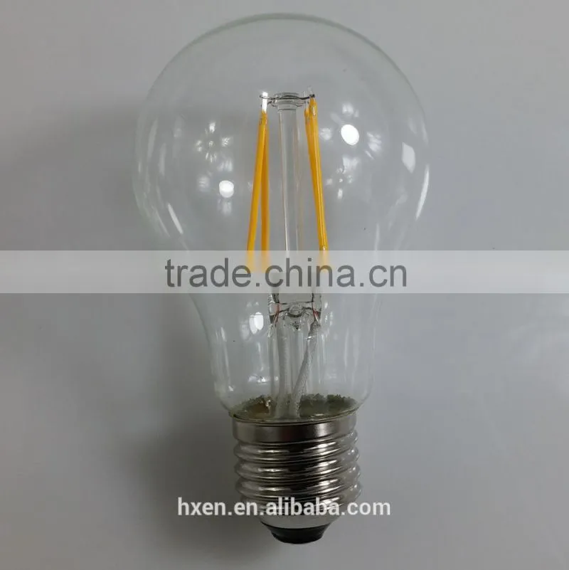 85-265V led filament bulb es e26 e27 A60 led bulb light 4W