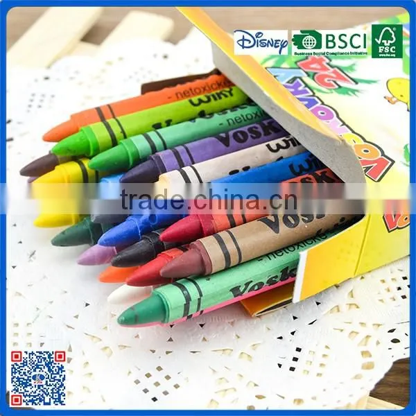 2016 Wholesale environmental school 32 color crayon into paper box for art