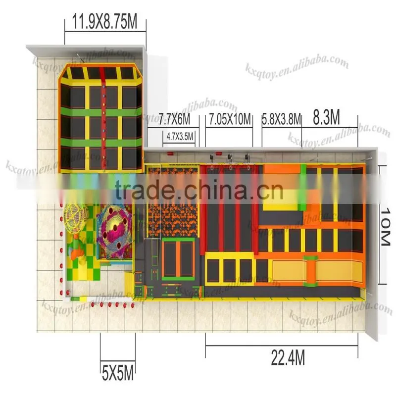 Complex and variety functional large size indoor Trampoline Park