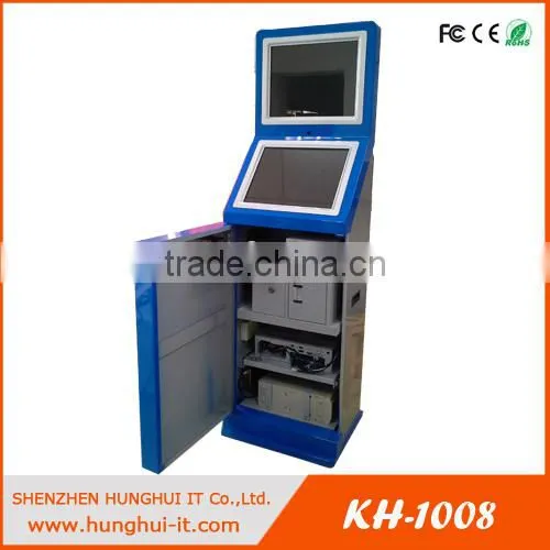 Chinese dual screen cash machine payment kiosk cash acceptor