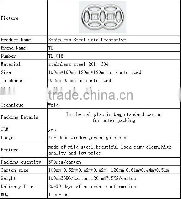 free sample Stainless Steel Gate Decorative Accessories balustrade accessory