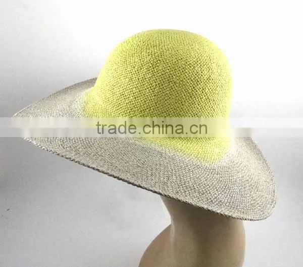 100% paper straw felt fedora sun hat