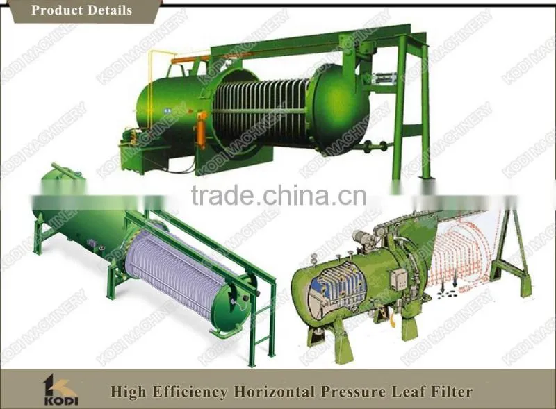 High Efficiency Self Clean Horizontal Leaf Filter Pressure Leaf Filter