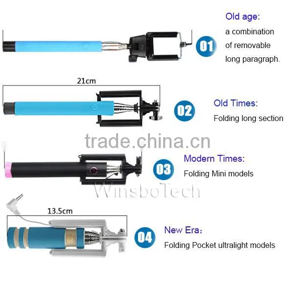 High quality extendable monopod smartphone selfie stick