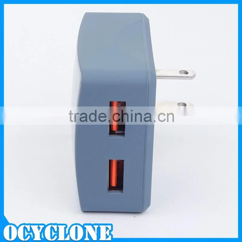 2 Port Adapter For Smart Mobile Cell Phone Dual USB 3.4A
