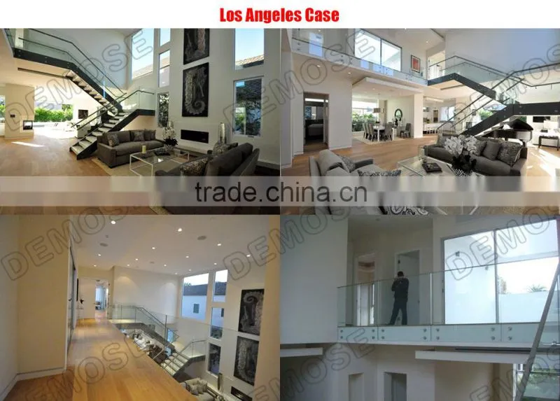 residential glass steel stairs with led light