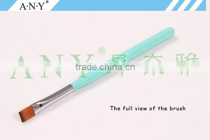 ANY Nail Art Gel Painting Wood Handle Flat Nail Art Gel Brush Nylon Hair