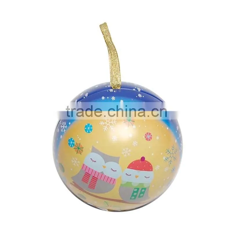 Sphere shaped tin box Ball shaped tin box gift tin box for Christmas