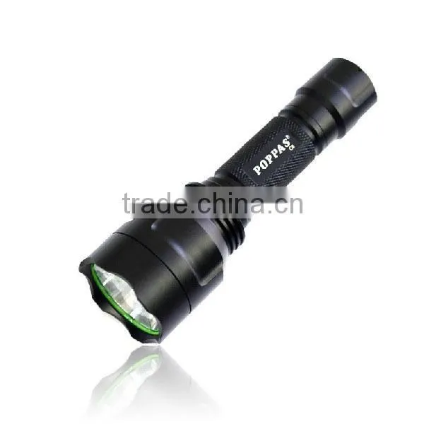 POPPAS C8 High Power 10W 500 lumens XML T6 Tactical Aluminum LED 1101 police Flashlight