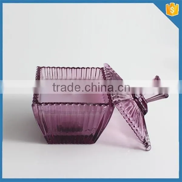glass jar manufacturer elegant glass jar factory purple ribbed glass candle jar