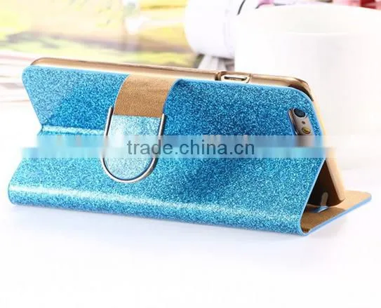 Bling Flip Shiny Diamond Deluxe Wallet Leather cover Case for iphone 6 Diamond Bling PU Leather Flip Cover