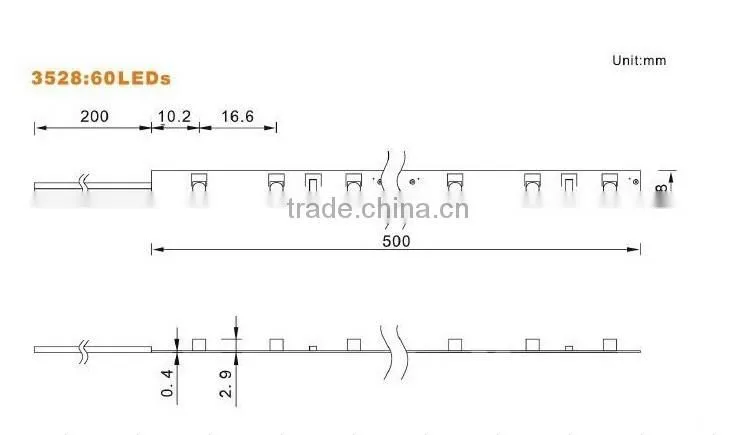 SMD3528 nano waterproof flexible led strip