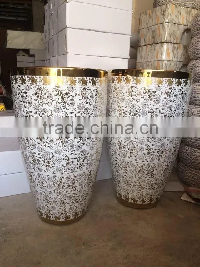 ceramic round wash pedestal basin bathroom big size basin