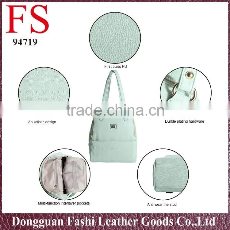 Fashion korean style Green backpack, girls pu backpack bags