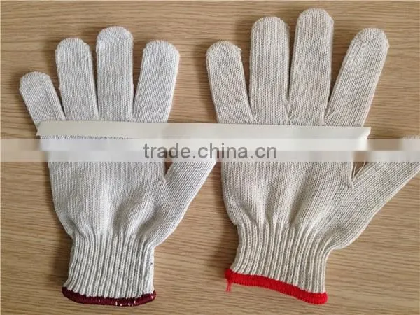 nature white cotton glove ,thin gloves ,cotton liner industry gloves