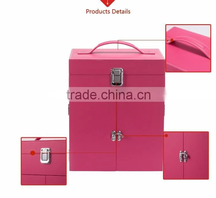 Professional PVC Makeup Case Removable Trays with Adjustable Dividers