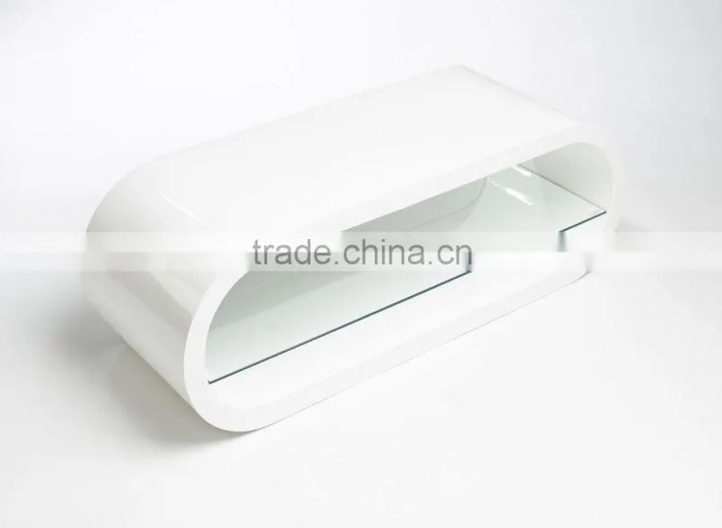 TV-2321 High Gloss Oval TV Stand Table