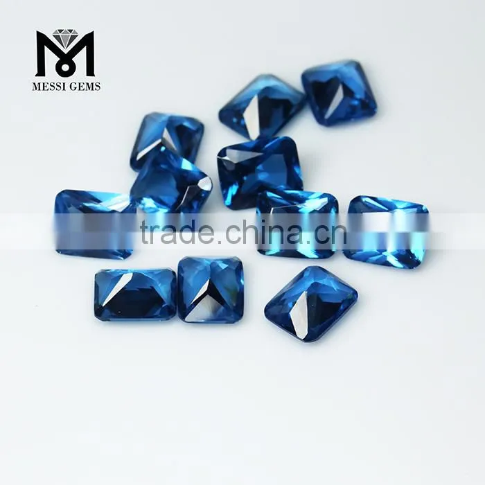 Good Quality 120# Bule Octagon Loose Artificial Spinel Gemstone