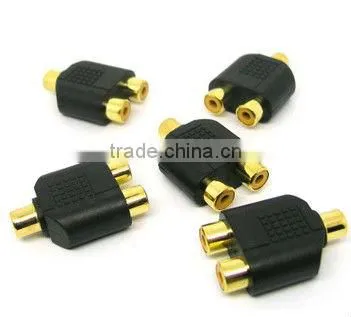 RCA AV Audio Y Splitter Plug Adapter 1 feMale to 2 Female