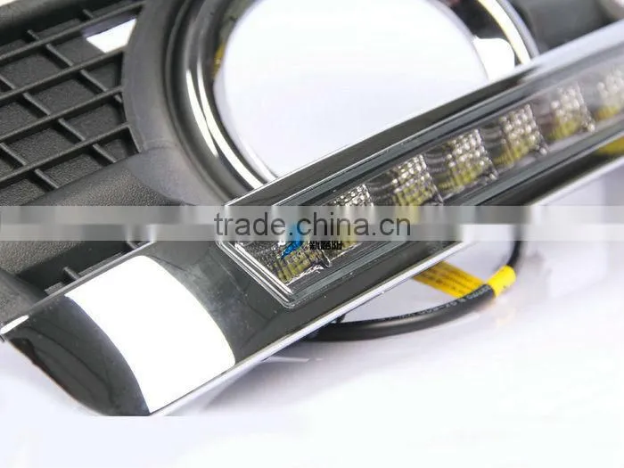 for Cadillac SRX 2010~2012 LED daytime running light,2pcs+wire of harness,black cover 8W 12V,6000~7000k,Super quality led drl