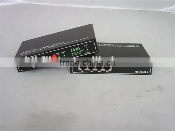 Fast transmission rate fiber optic transceiver 2SFP port & 4RJ45 ports 100m, fiber optic media converter
