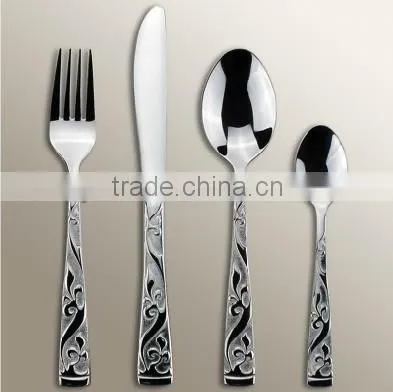 stainless steel cutlery polishing cutlery steak fork and spoon High quality cutlery 4pcs set stainless steel cutle