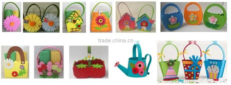 cute animal easter design hand made felt bags with towel set