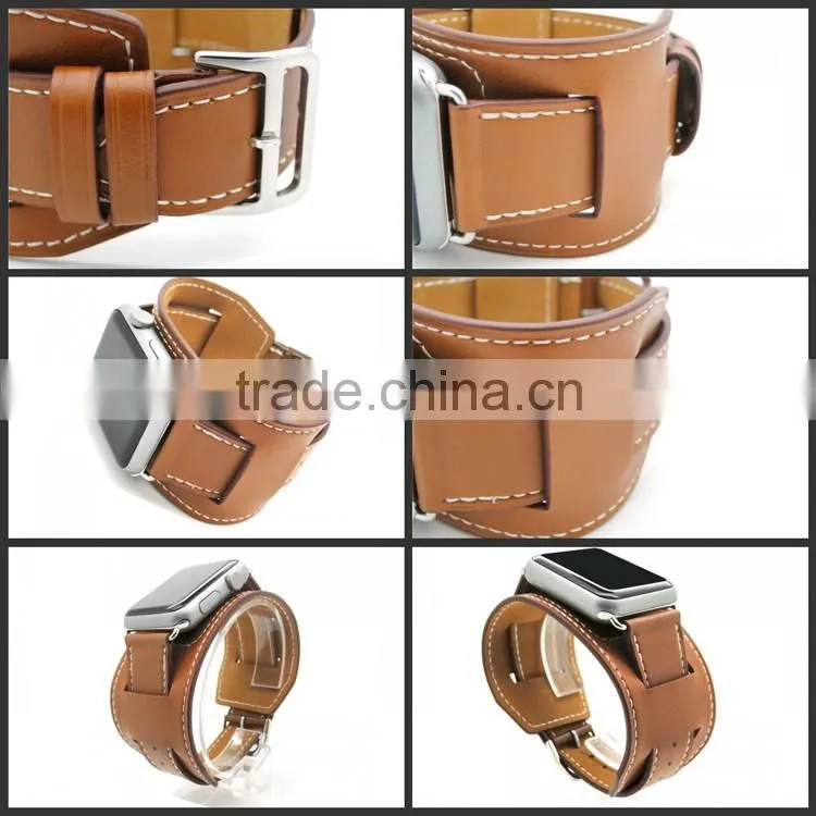 OEM Factory Wholesales Replacement sport cuff wrist watch leather band for iwatch