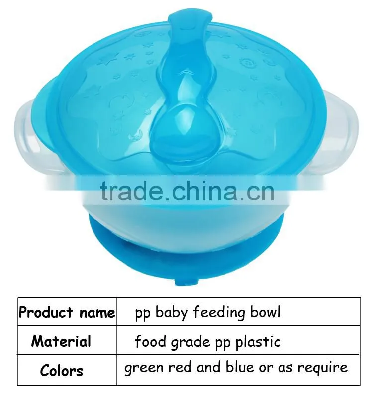 Manufacturing non-toxic pp spill proof suction baby bowl with double handle