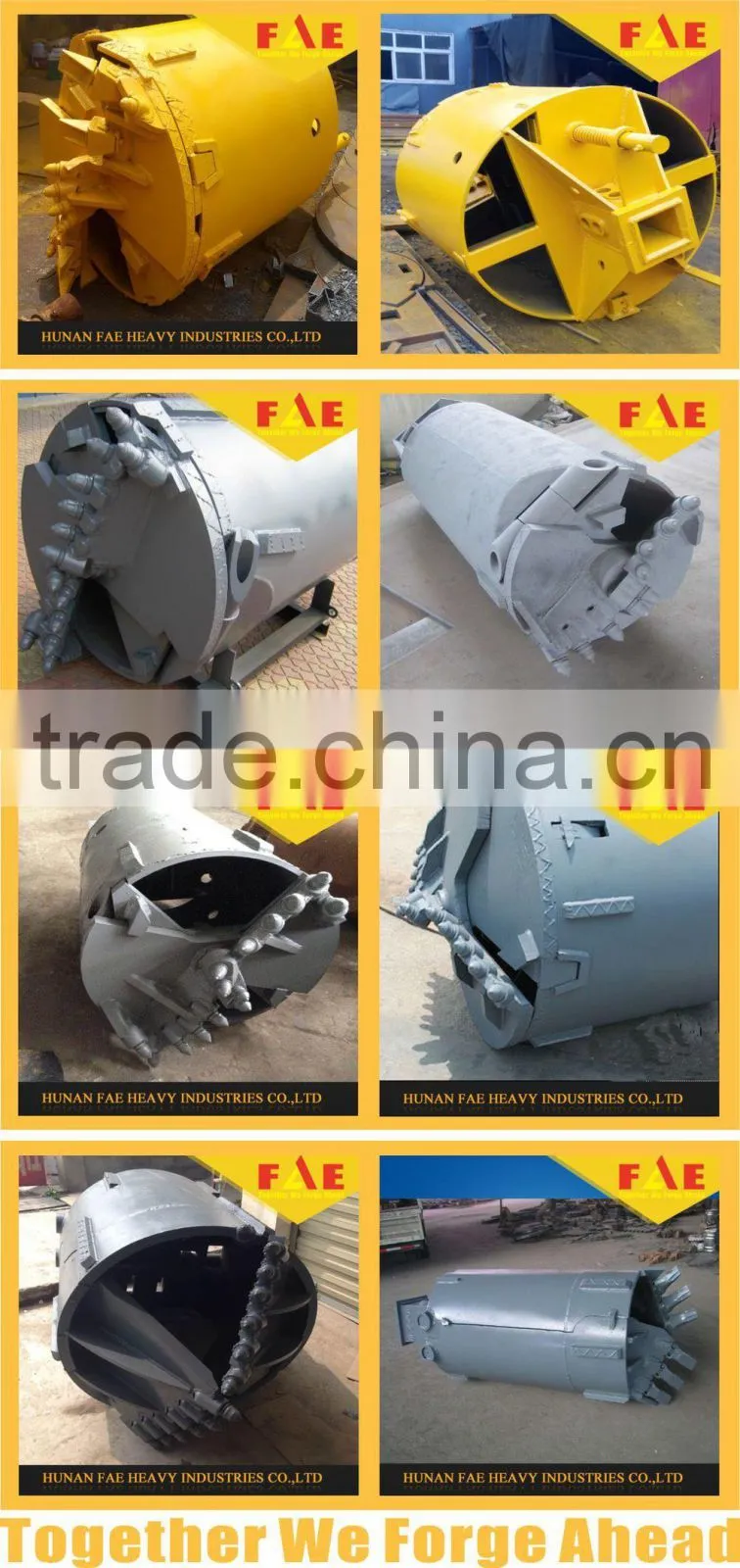 FAECHINA Bullet Teeth Spiral Auger, Rock Bits Conical Auger, Double Cutting Double Flight Conical Piling Auger