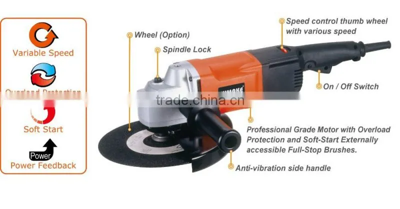 Professional heavy duty power tool 9" Angle Grinder