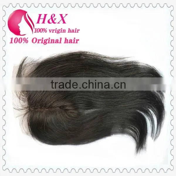 Middle parting 100% human wholesale silk lace closure hair