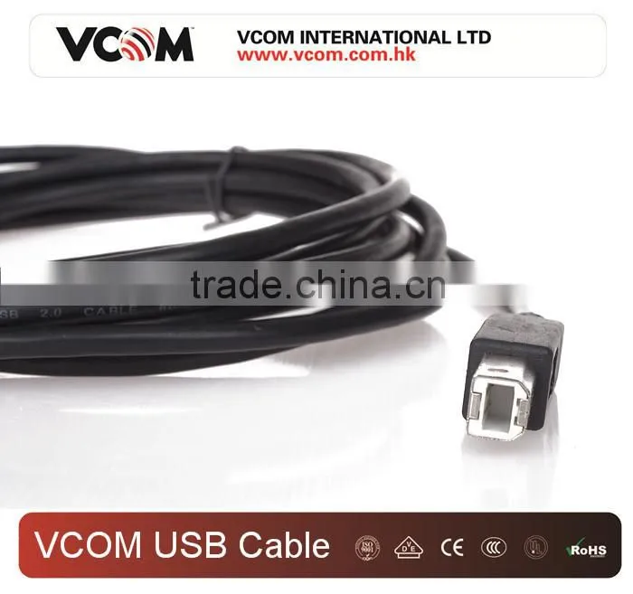 High Speed Black Color Gold Plated USB 2.0 Cable with Factory Price