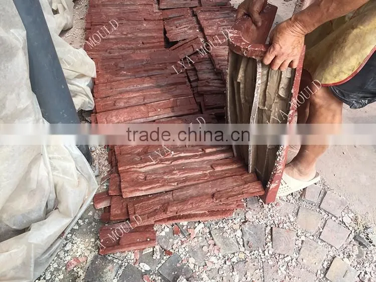 Silicone material manufactured stone veneer panels