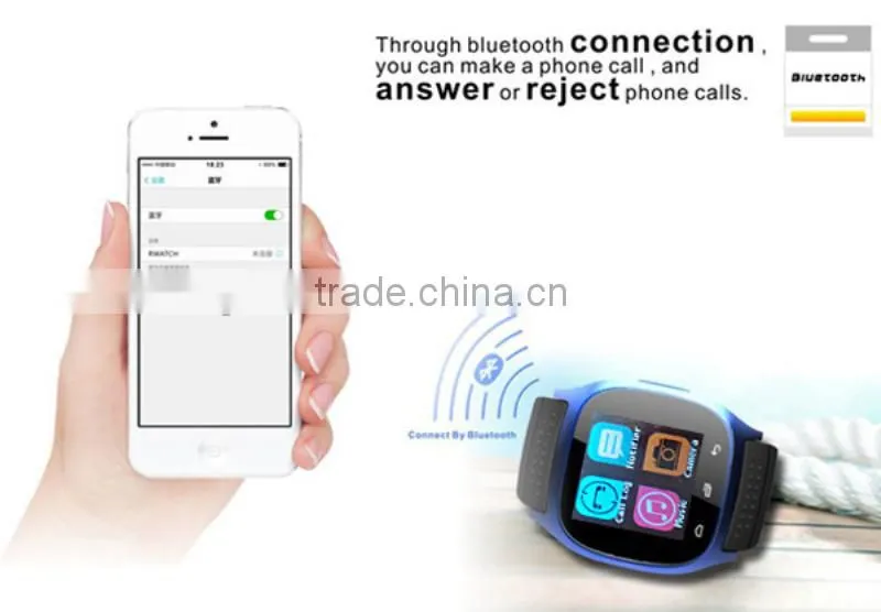 M26 Bluetooth Smart Wrist Watch Phone , Media Control/Hands-Free Calls/Pedometer/Anti-lost for IOS Android iPhone Samsung LG